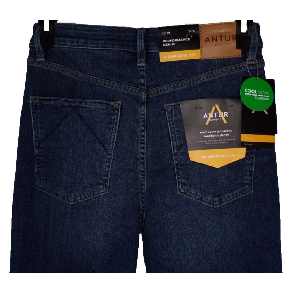 Antur Supply Co High-Rise Skinny Performance Denim Jeans 28 x 33 NWT!